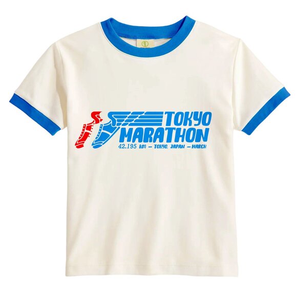 Womens Fitted Tokyo Marathon Retro Vintage Inspired Look T shirt 80s Retro Tee - Picture 1 of 6